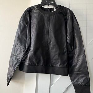 GREY LAB Black Leather Shirt